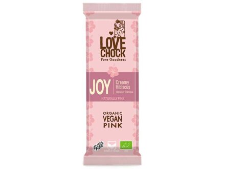 LOVECHOK | JOY Creamy Hibiscus |  8x35g | BIO Rohkostschokolade MHD 05.08.2023