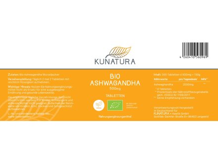 Bio Ashwaganda Tabletten 500mg