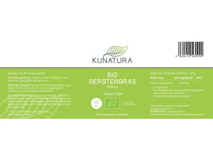 Bio Gerstengras Tabletten 500mg